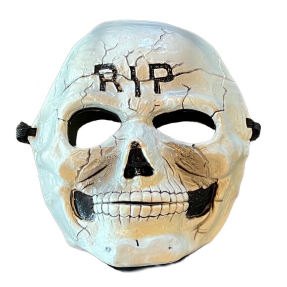 Vintage | Halloween | Rubber | RIP Skeleton Face | Mask - Picture 1 of 8